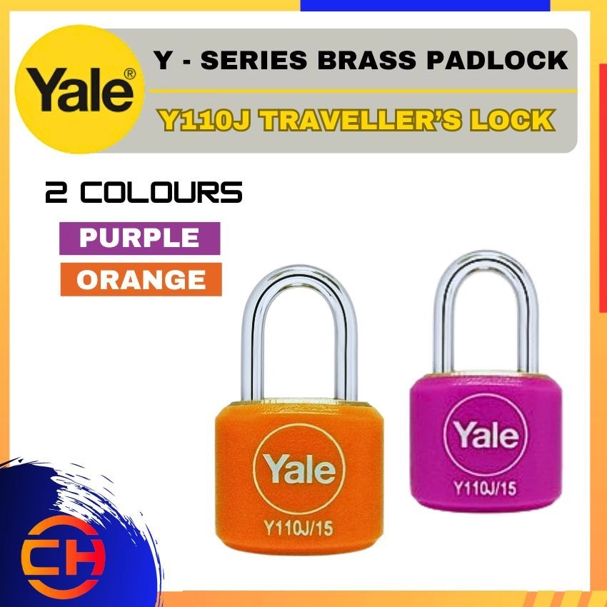 YALE Y110J/15/111/2 2PCS 15MM Y-Series Traveller's Lock (Orange/Purple) 