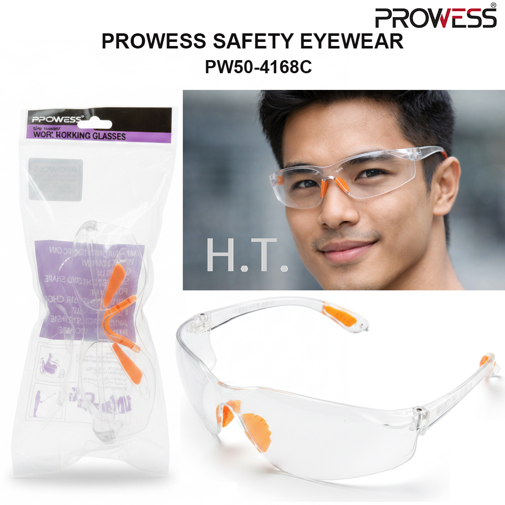 PROWESS SAFETY EYEWEAR | PROTECTIVE SAFETY GLASSES | LIGHTWEIGHT IMPACT-RESISTANT EYE PROTECTION ( PW50-4168C )