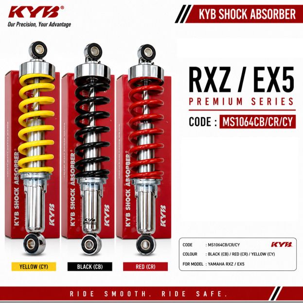 KAYABA EX5 RXZ SPECIAL EDITION CHROME REAR ABSORBER MILLI CATALYZER MS1063GB/GR/RB/RR