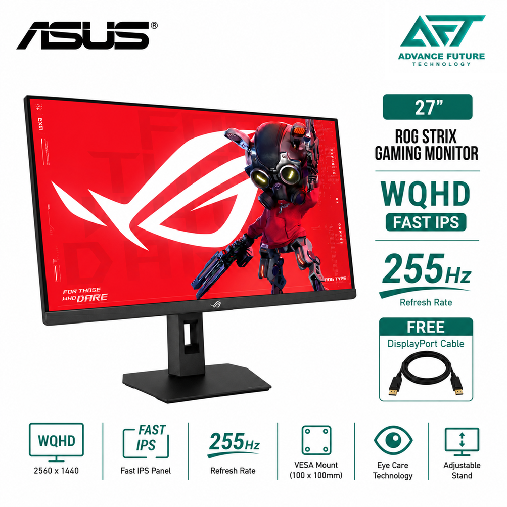 Asus ROG Strix XG27ACMES 27'' WQHD Fast IPS 255Hz Gaming Monitor ( HDMI, DP, USB-C, Audio, 3 Years Warranty )