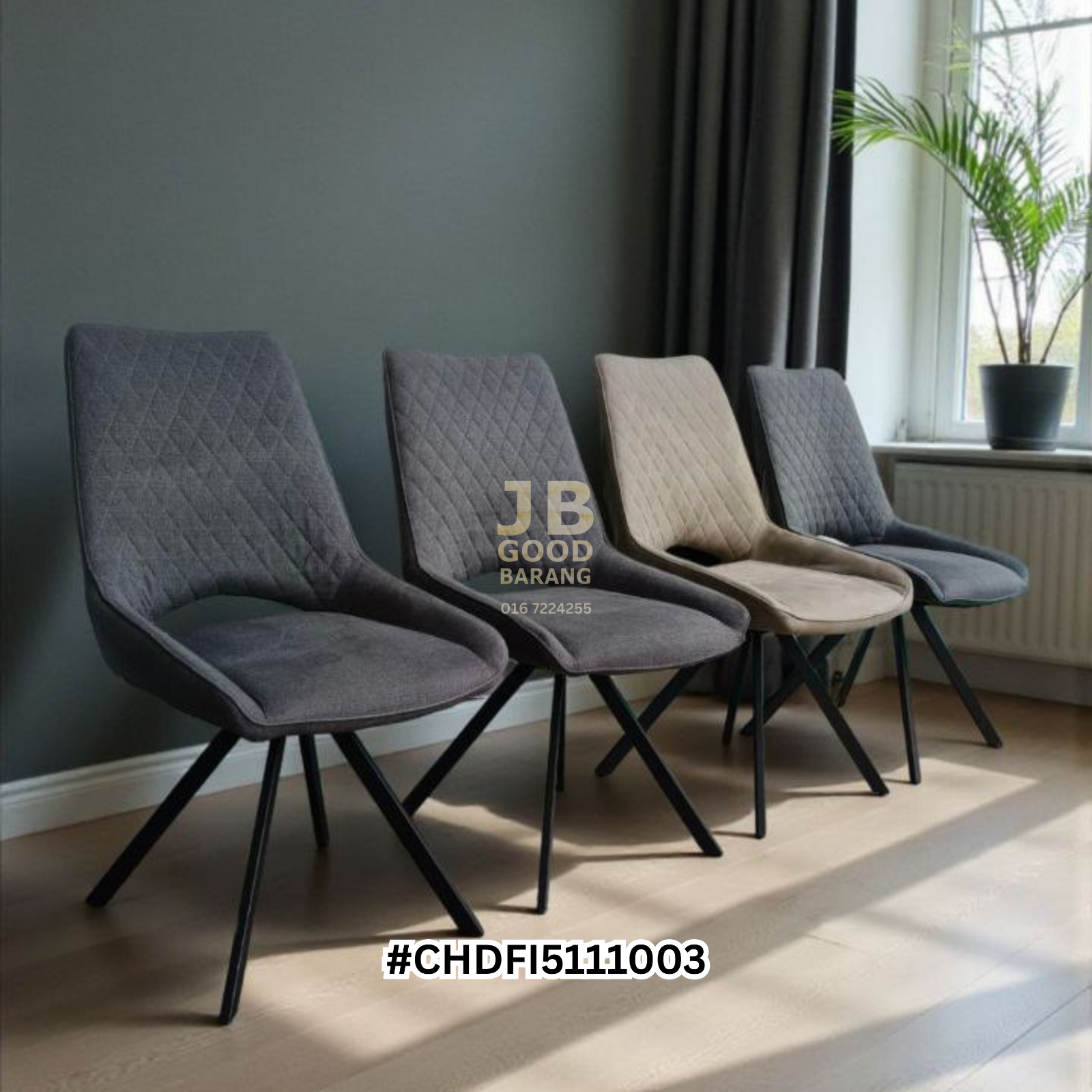 [ALLSOLD] Good quality fabric swivel dining chair