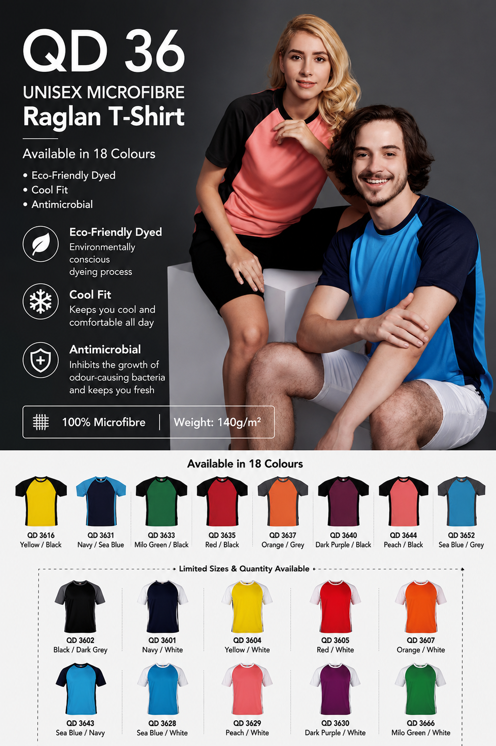 Quick Dry Round Neck T-Shirt - QD36