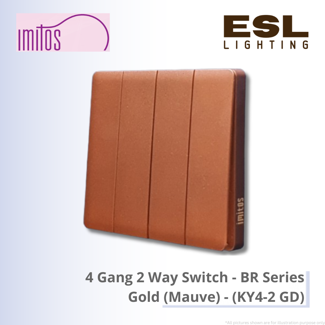 IMITOS 4 Gang 2 Way Switch  (BR Series) Gold (Mauve) - KY4-2 GD SIRIM