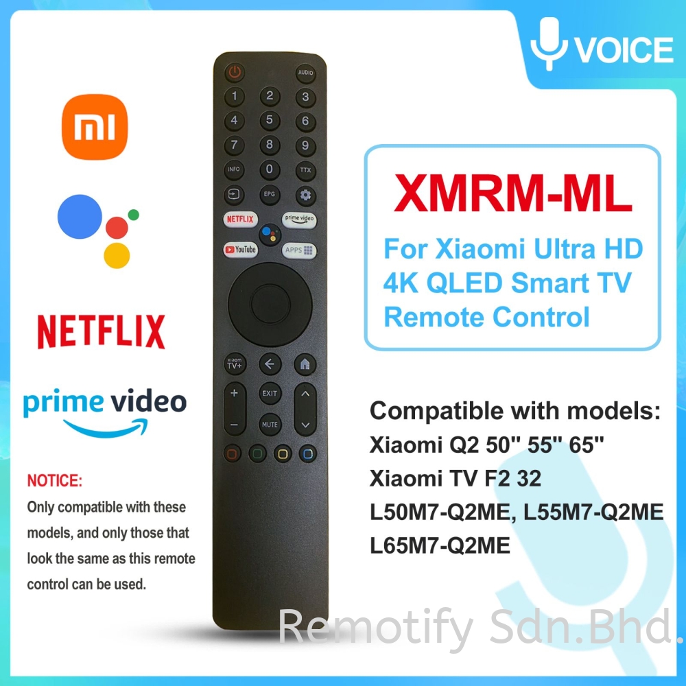 Xiaomi Voice Remote Control XMRM-ML for Xiaomi UHD 4K QLED TV Q2 50/55/65 Smart TV