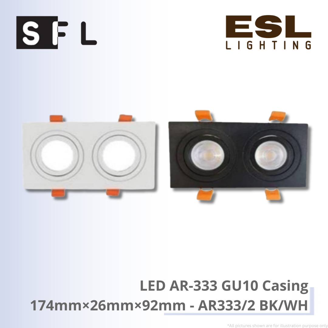 SFL LED AR-333 GU10 Casing 174mm×26mm×92mm - AR333/2 BK/WH