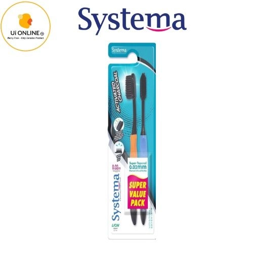 SYSTEMA TOOTHBRUSH - ACTIVATED CHARCOAL  (SOFT)  x 2