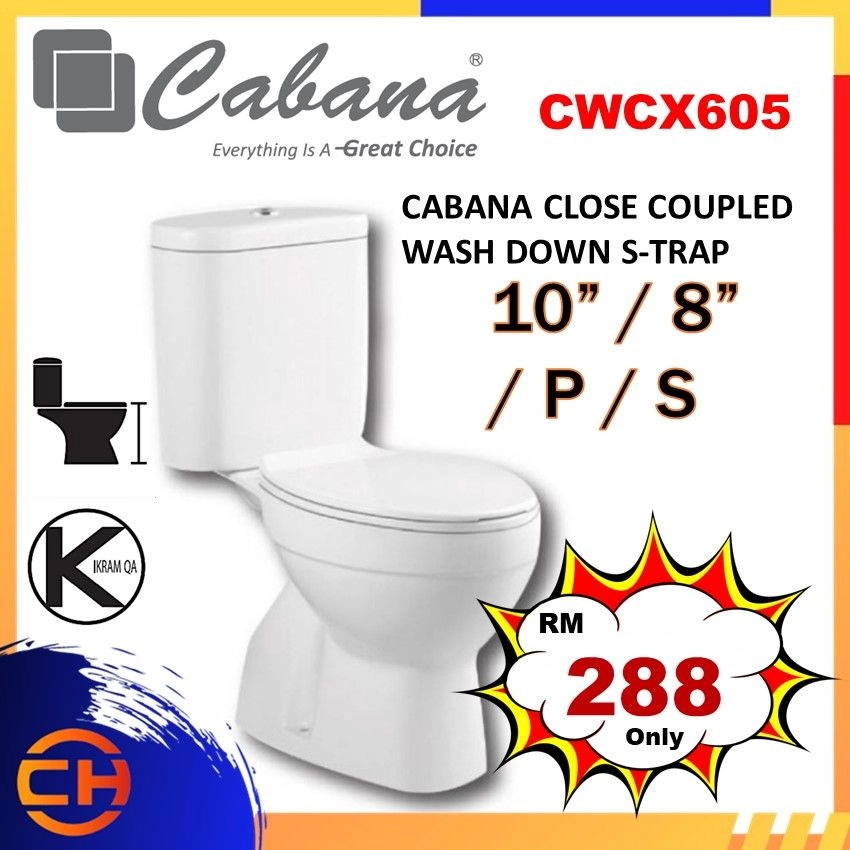 Water Closet Two Piece Washdown Dual /  Water Closet S /P trap (CWCX605-8"/10")