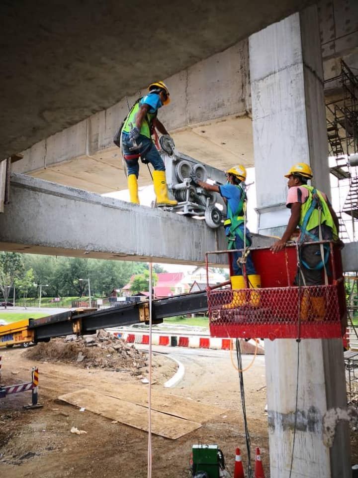 Concrete wire sawing