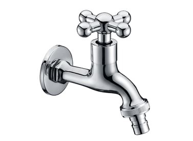 T-6571 1/2" x 3/4" Brass Chrome Hose Bib Tap | Durable Outdoor Water Faucet