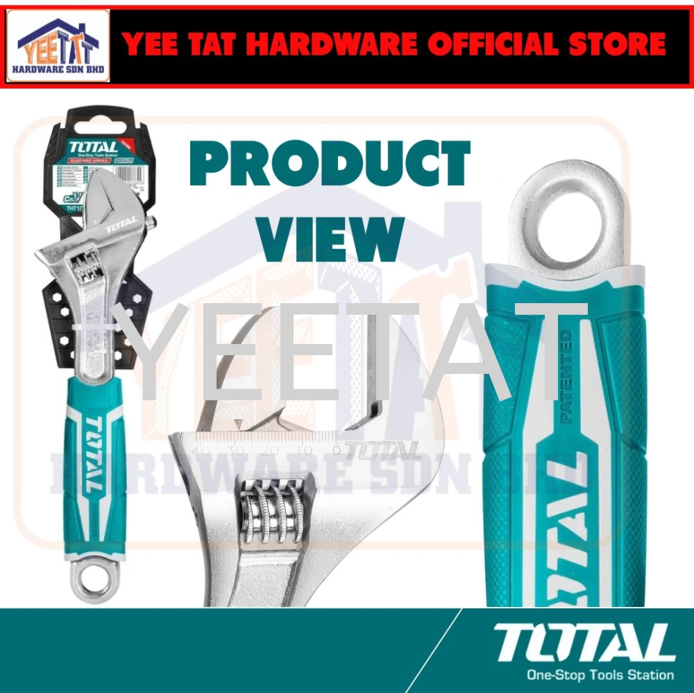 [ TOTAL ] THT101086 / THT101106 / THT101126 ADJUSTABLE WRENCH (8"/10"/12")