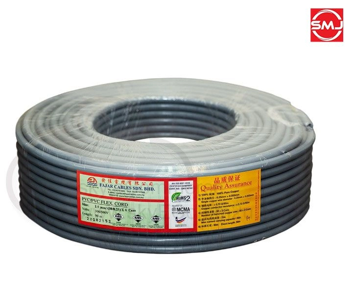 Fajar 1.5mm 4 Core PVC Flexible Cable (90m)