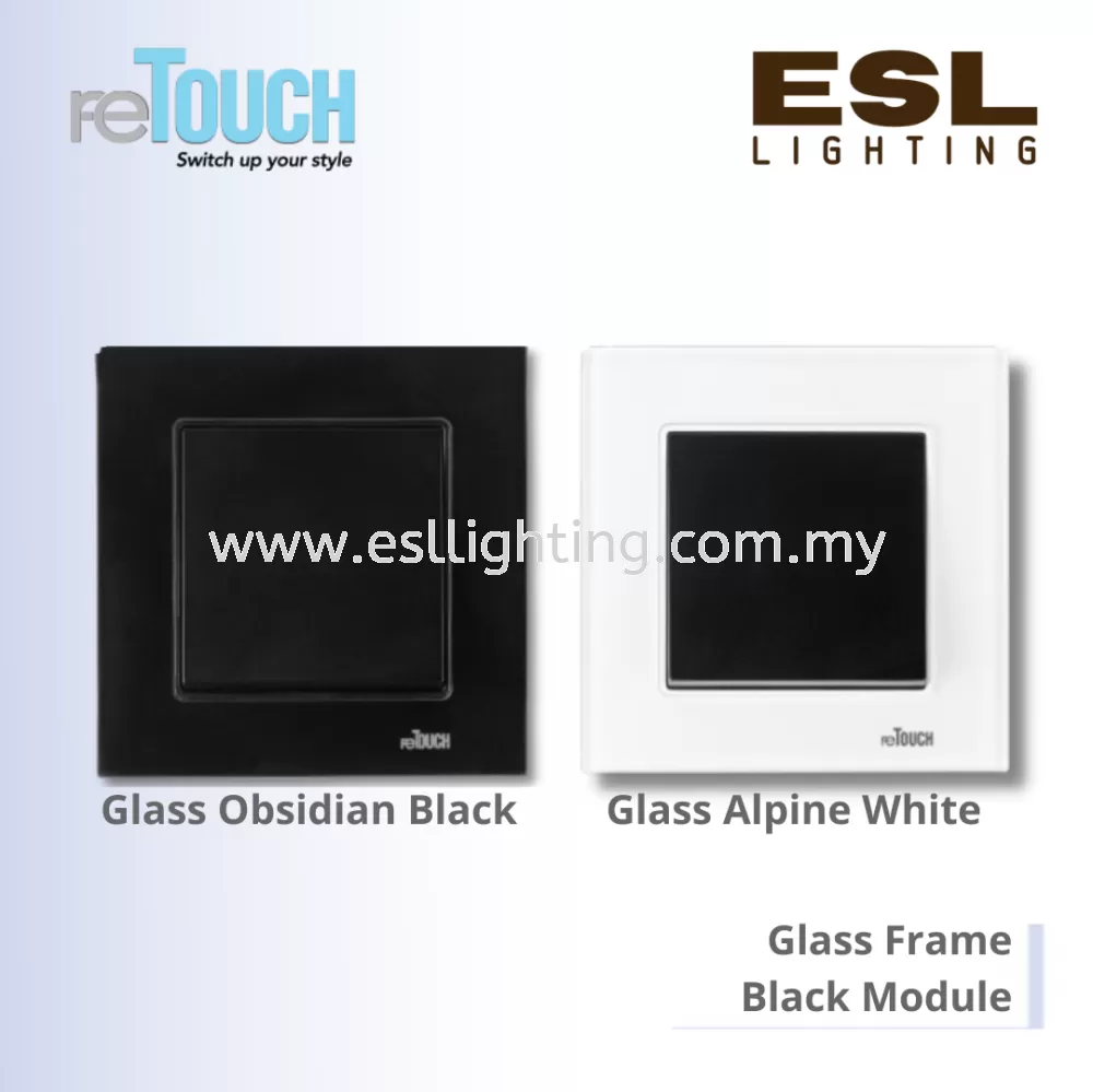 RETOUCH GRAND ELEMENTS - GLASS FRAME - BLACK MODULE - GLASS OBSIDIAN BLACK GLASS ALPINE WHITE