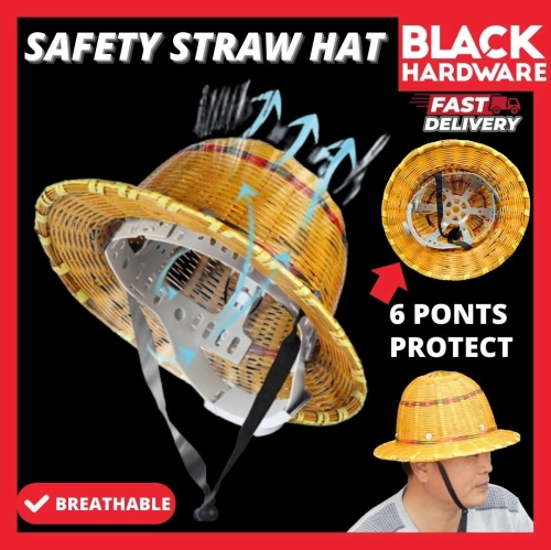 Black Hardware Topi Safety Helmet Topi Kerja  Construction Protection Hat Safty Sefty Helmet Accessories Topi Keselamatan Topi Kebun Helmet Safety With Chin Strap 6 point Protection Protective Industry Construction Scaffolding Hard Hardness - CHOP NAM FOH