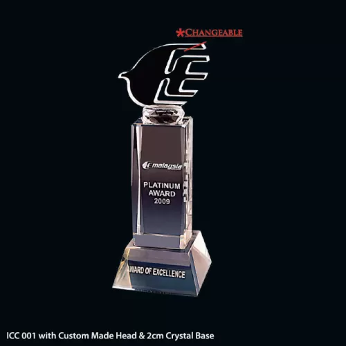 Crystal 3D & 2D Inner Laser Series - ICC 001 with Custom Made Head & 2cm Crystal Base