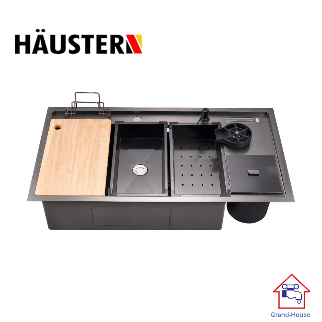 HAUSTERN HT-URANUS-1000-BK/TG HAND CRAFTED KITCHEN WORKSTATION SINK