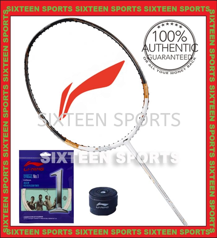 Li Ning Tectonic 7 Badminton Racket (C/W Lining No.1 String & Overgrip)