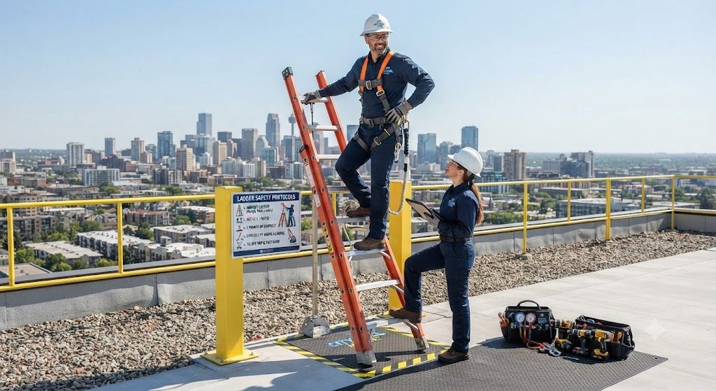 HVAC ladder safety procedures for technicians
