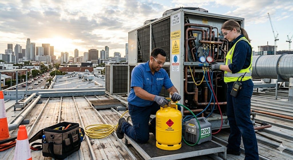 propane refrigerant system handling process