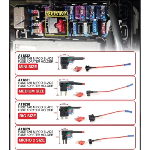 1pc Fuse Holder Add on No Modified / Fuse Box / Car Fuse Motorcycle Lorry Add Circuit TAP Micro/Mini/Standart Motor Fuse