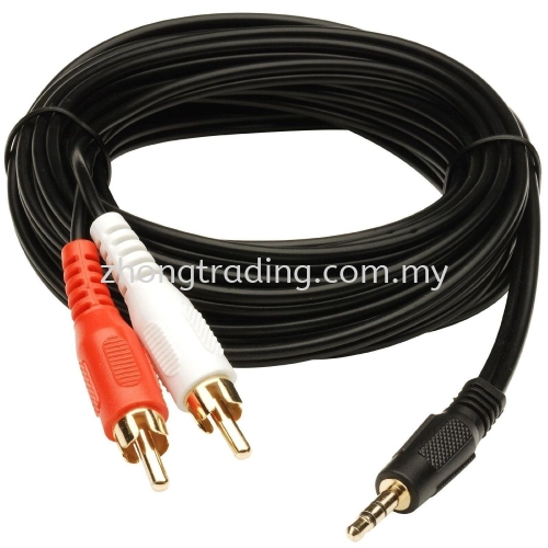 Stereo To 2 RCA Cable 1.5mtr Gold -SE