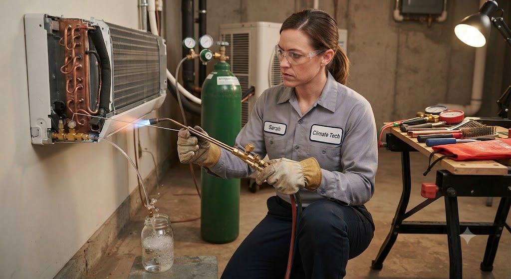 copper joint brazing split air conditioner HVAC