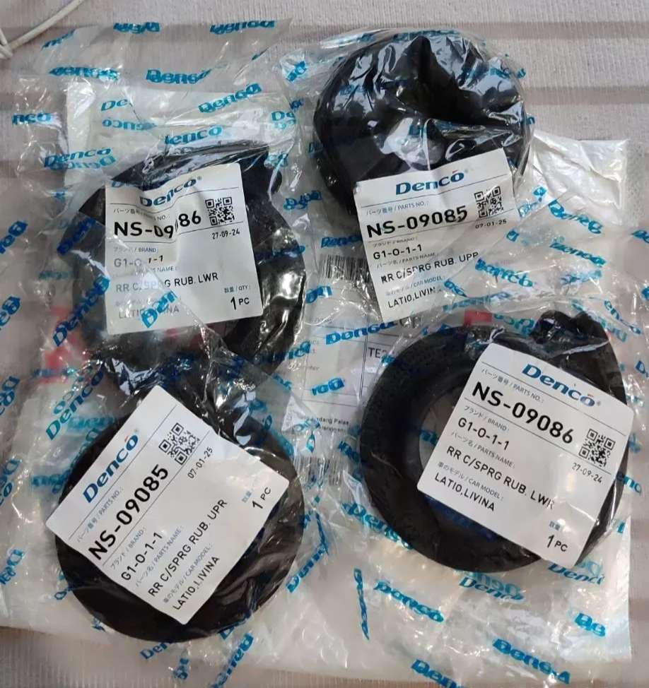 (Set) DENCO Rear Coil Spring Rubber for Nissan Grand Livina Latio Sylphy G11 B17 (Upper Lower) Noise Fix