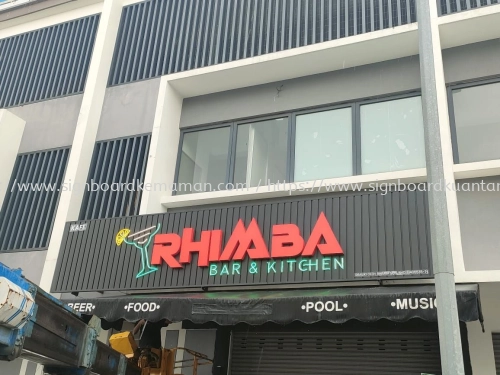 RHIMBA OUTDOOR ALUMINIUM PANEL BASE CEILING PANEL 3D LED BOX UP LETTERING SIGNBOARD SIGNAGE AT MARANG TERENGGANU MALAYSIA