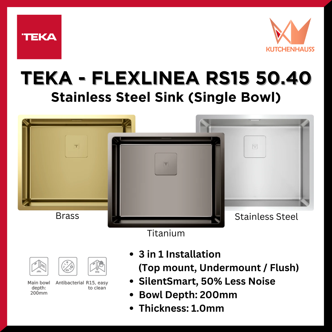 TEKA - 54cm 3 in 1 Installation Kitchen Sink | FLEXLINEA RS15 50.40