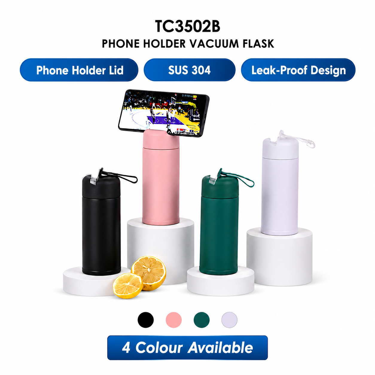 TC3502B - PHONE HOLDER VACUUM FLASK