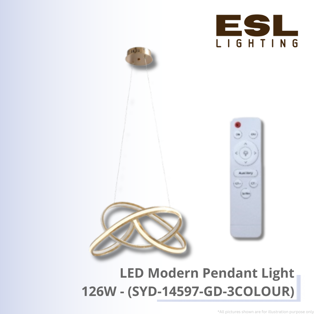 LED Modern Pendant Light 126W - SYD-14597-GD-3COLOUR