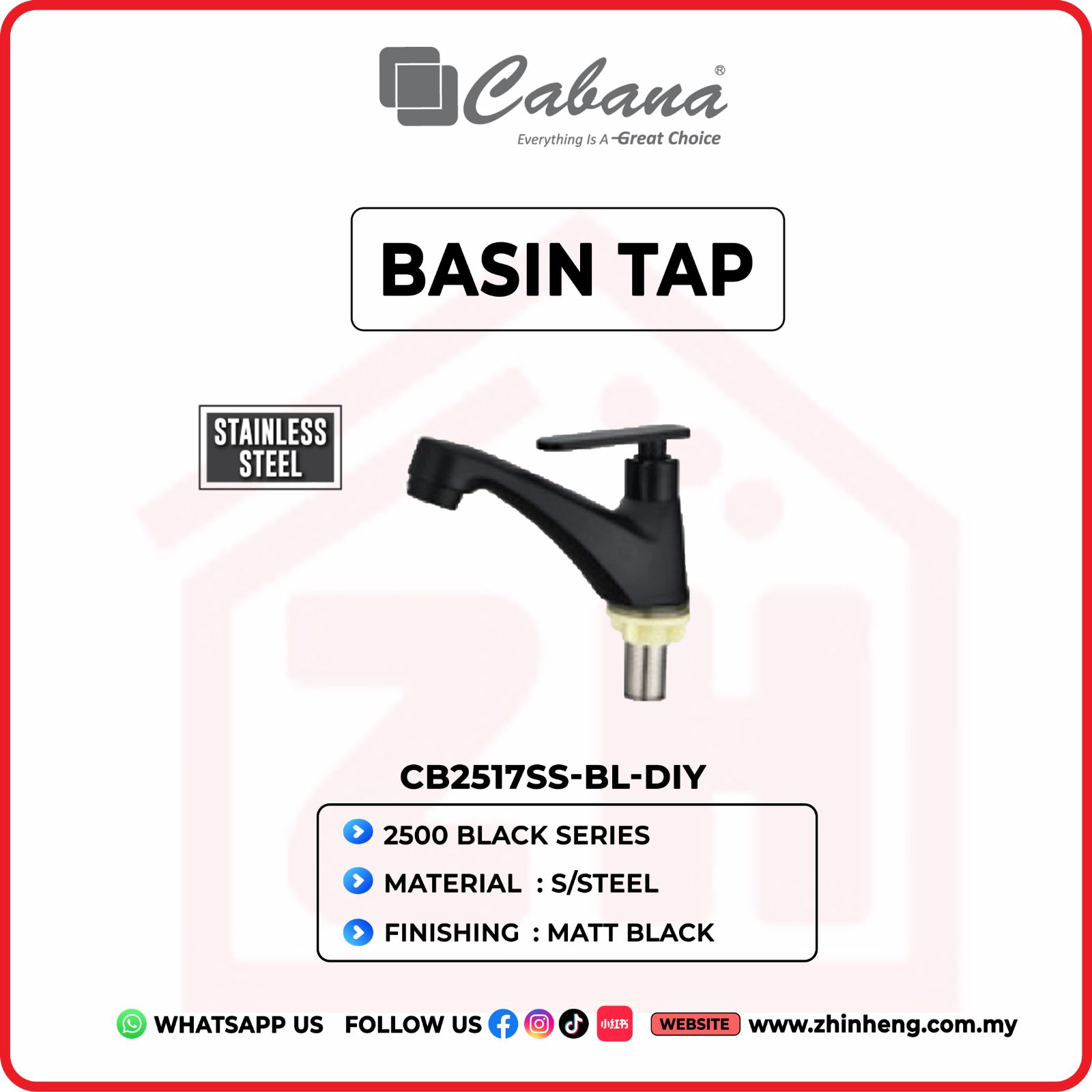 CABANA BASIN TAP  CB2517SS-BL-DIY