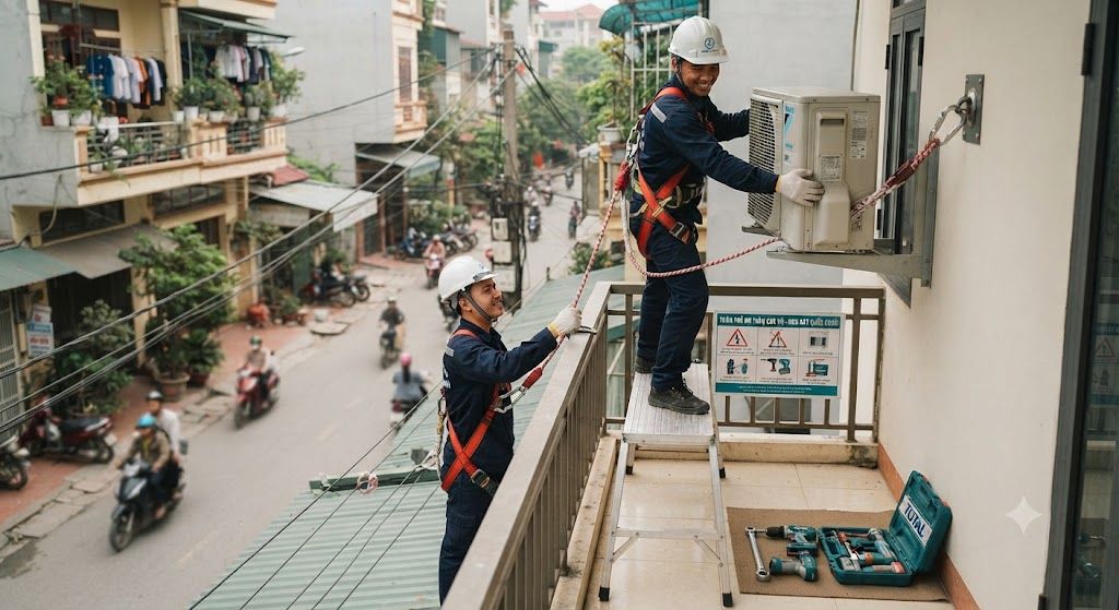HVAC working at height accident prevention methods