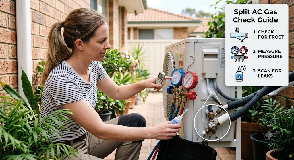 Split air conditioner gas check guide
