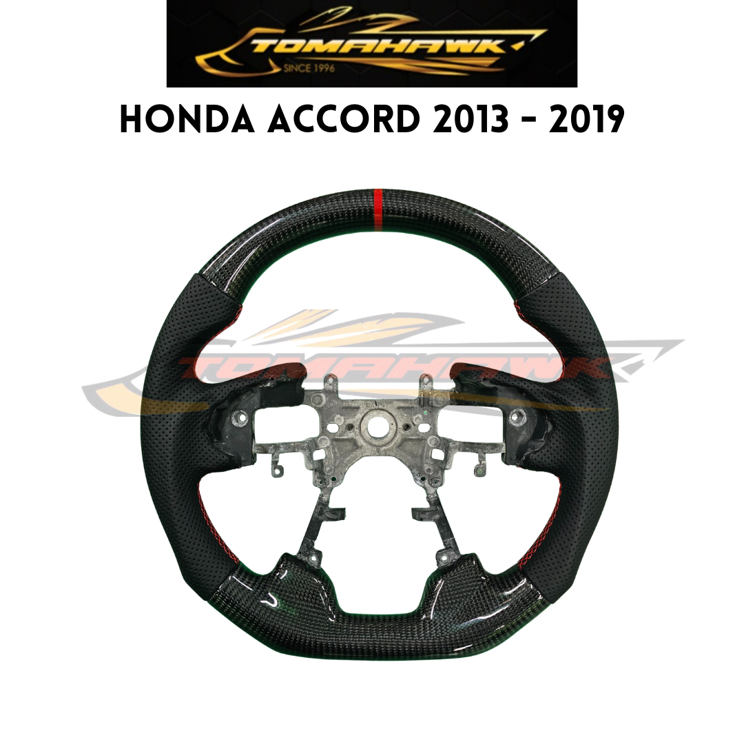 Honda Accord CR 2013-2019 Real Carbon Fiber Flat Bottom Sport Design Steering Wheel
