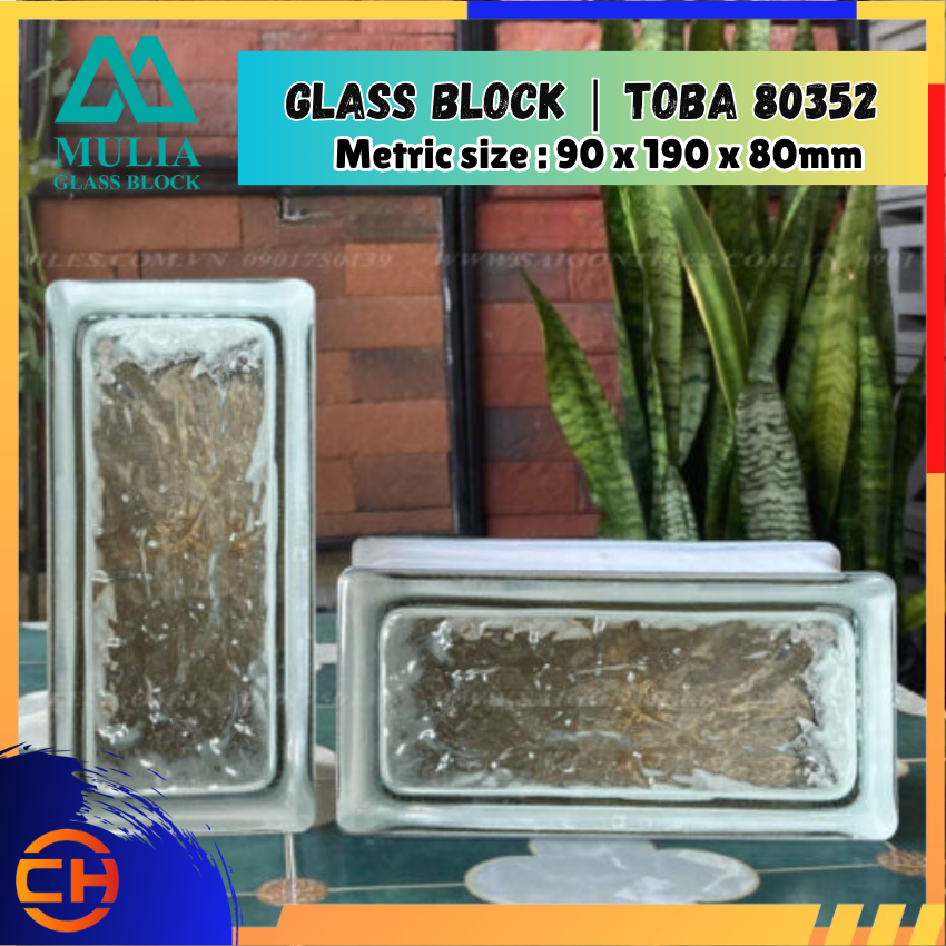Glass Block 80352 (TOBA) - 90mm x 190mm x 80mm