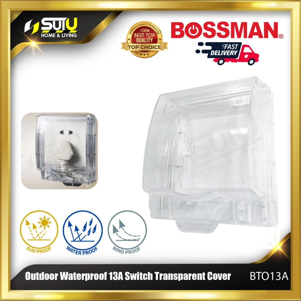 BOSSMAN BTO13A Outdoor Waterproof 13A Switch Transparent Cover