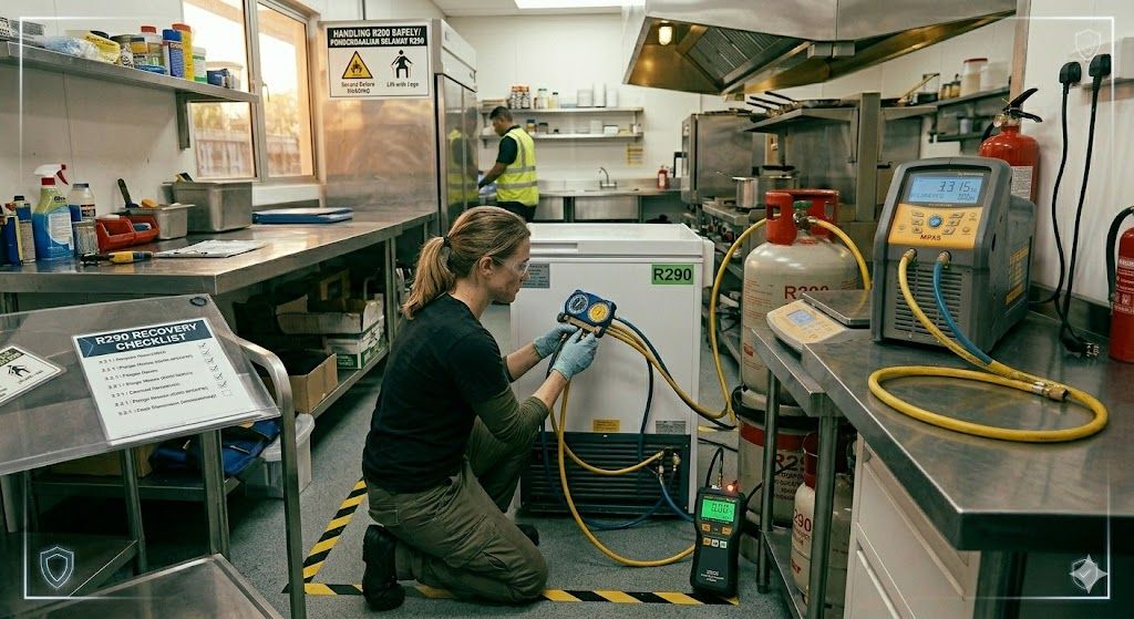 R290 refrigeration system recovery