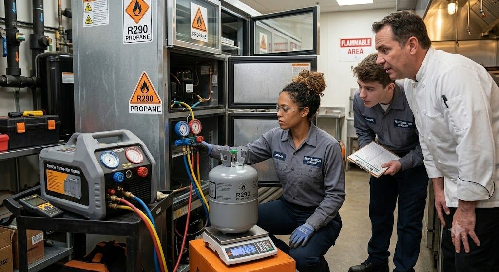 R290 refrigerant recovery procedure