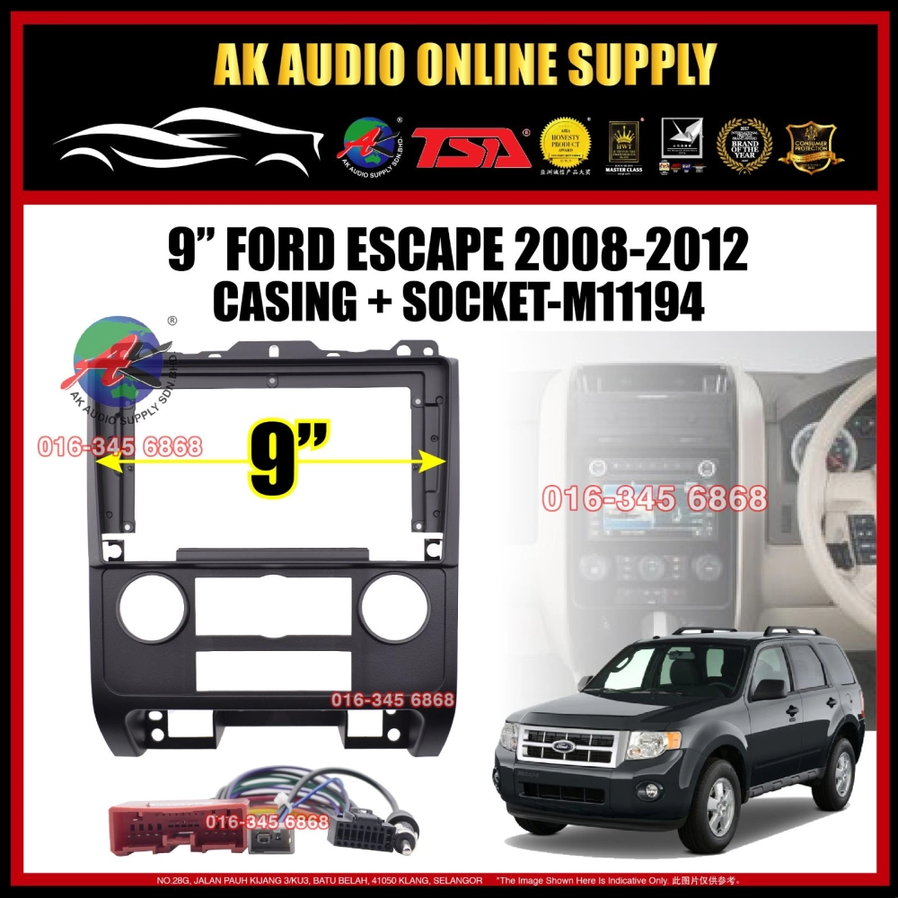 Ford Escape 2008 - 2012 Android 9” inch Casing + Socket - M11194