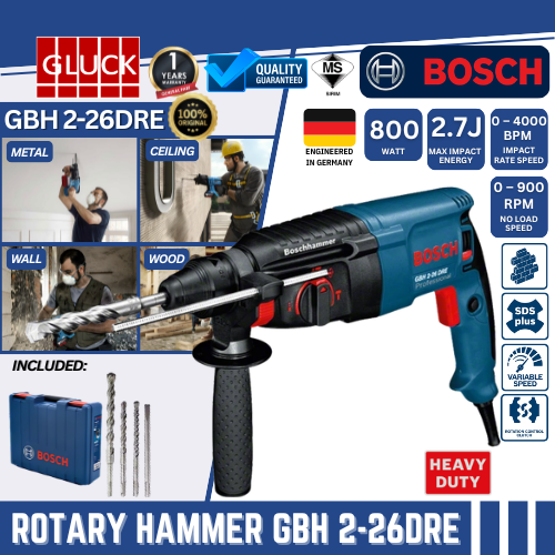 GBH2-26 DRE BOSCH MACHINE Rotary Hammer GBH2-26DRE GBH 2 26 MESIN HACK DRILL