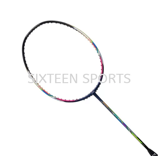 Li Ning Windstorm 72 Navy Black Pink Badminton Racket (C/W Lining No.1 String & Overgrip)