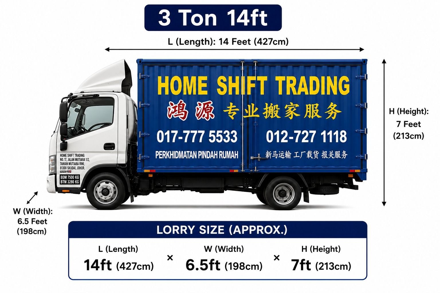 3 Ton 14 Feet