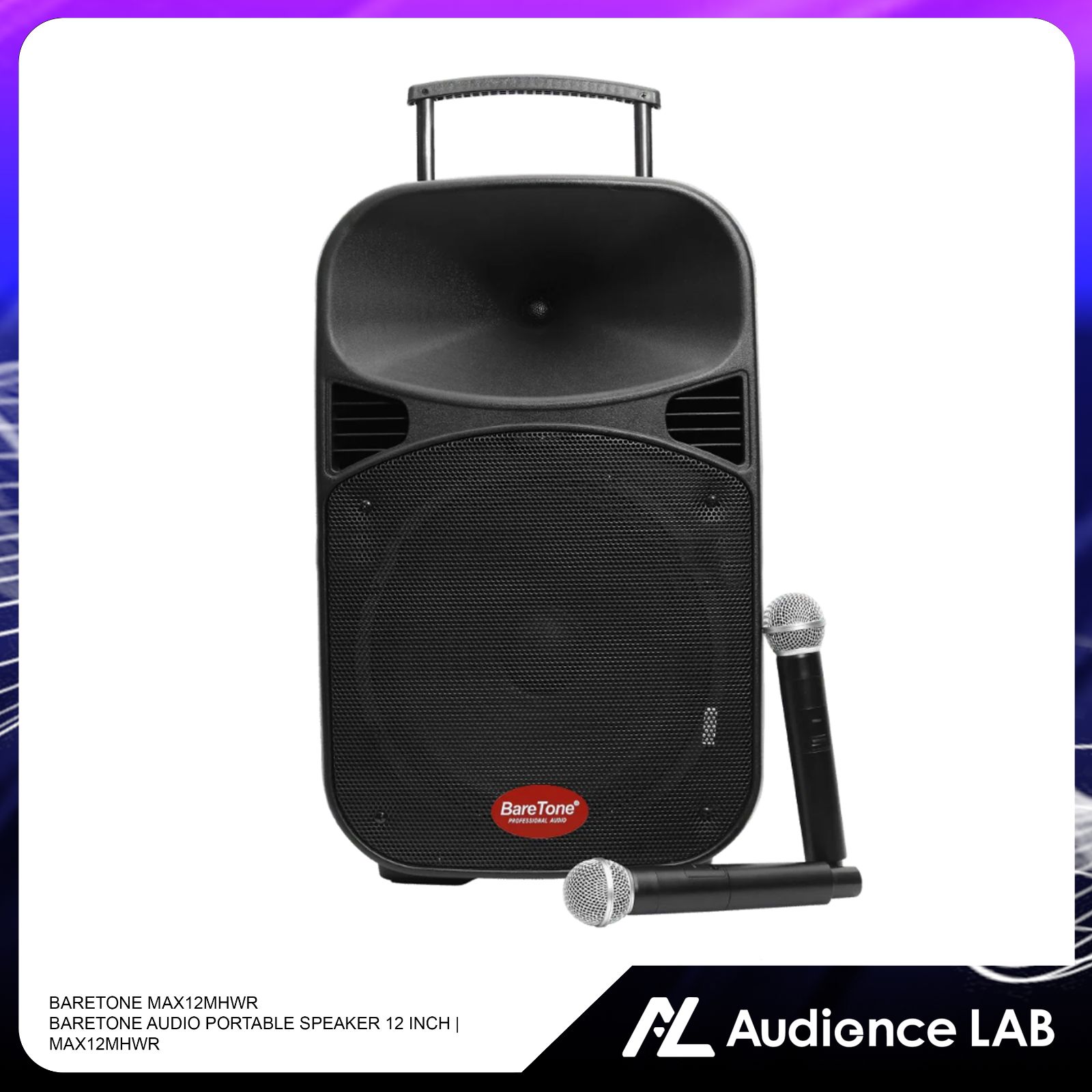 BARETONE MAX12MHWR BARETONE AUDIO PORTABLE SPEAKER 12 INCH | MAX12MHWR