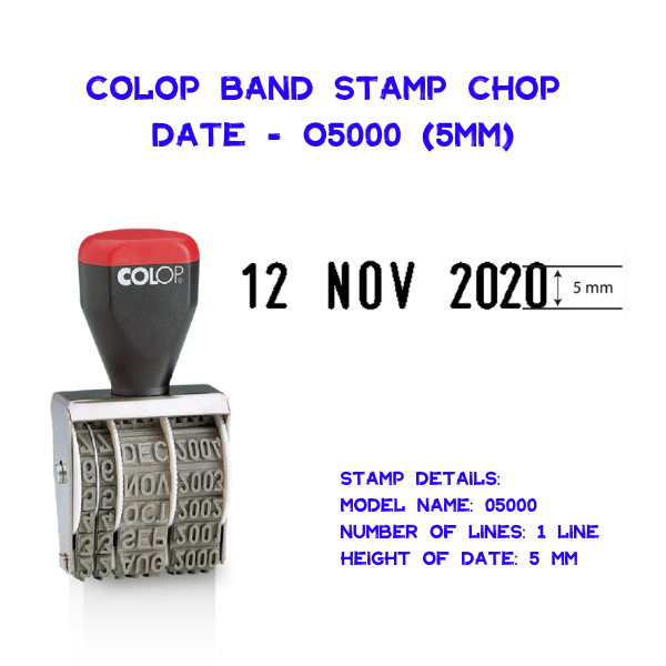 Colop Brand Stamp Chop Date O5000