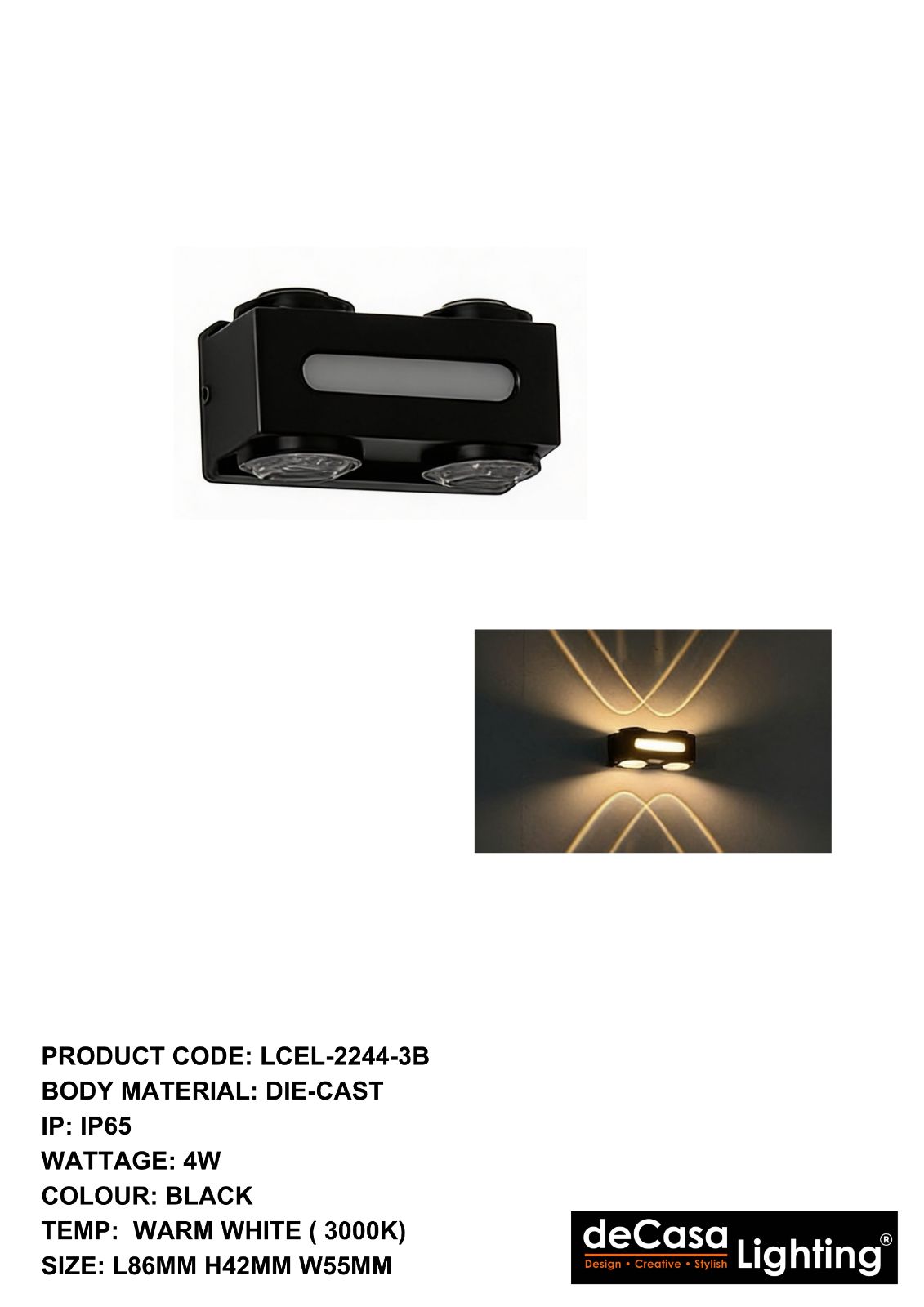 OUTDOOR WALL LIGHT(LCEL-2244-3B)