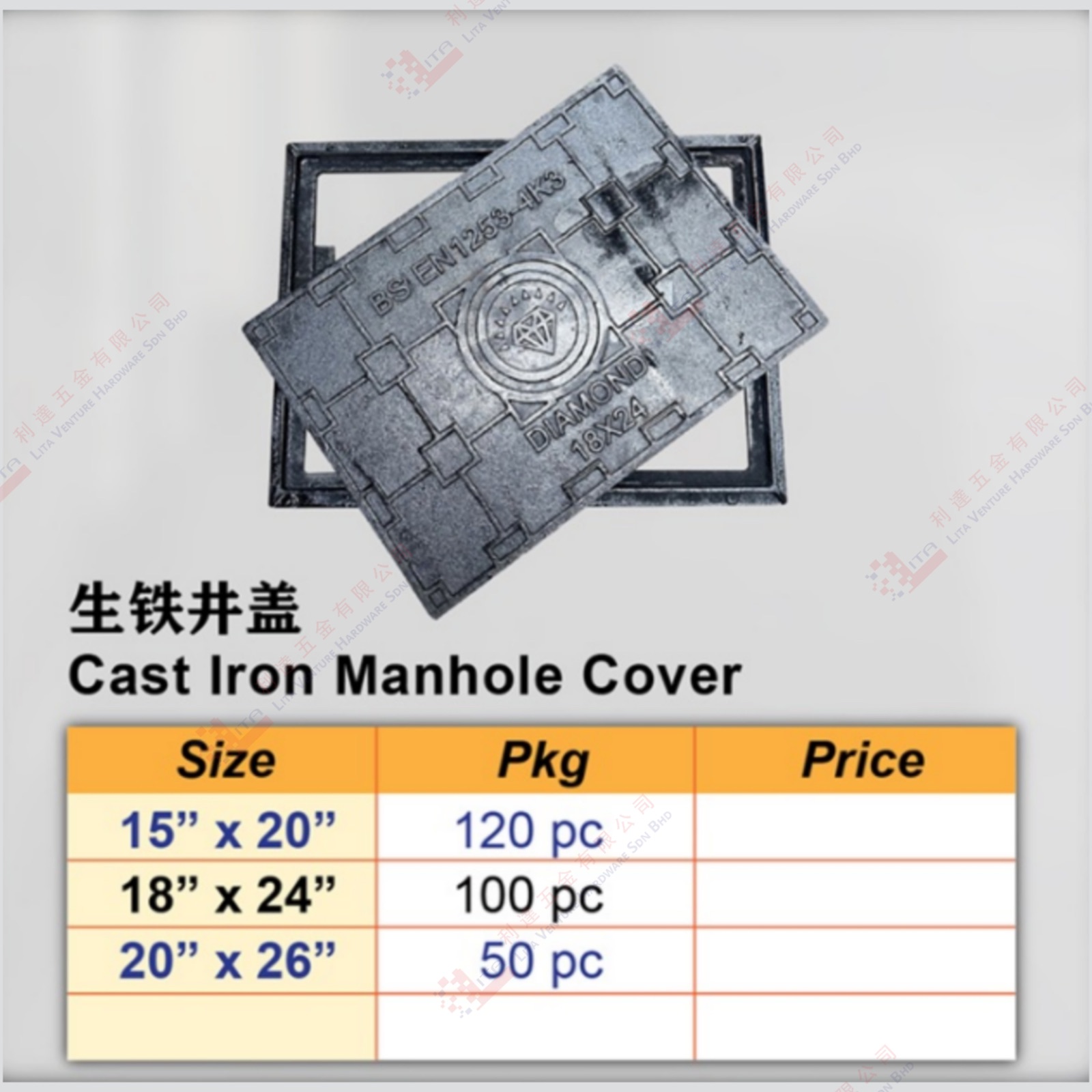 CAST IRON MANHOLE COVER