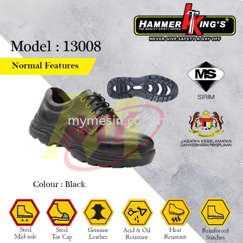 HAMMER KING'S 13008 Safety Shoes - Normal Features (Low Cut) [Code : 9183]