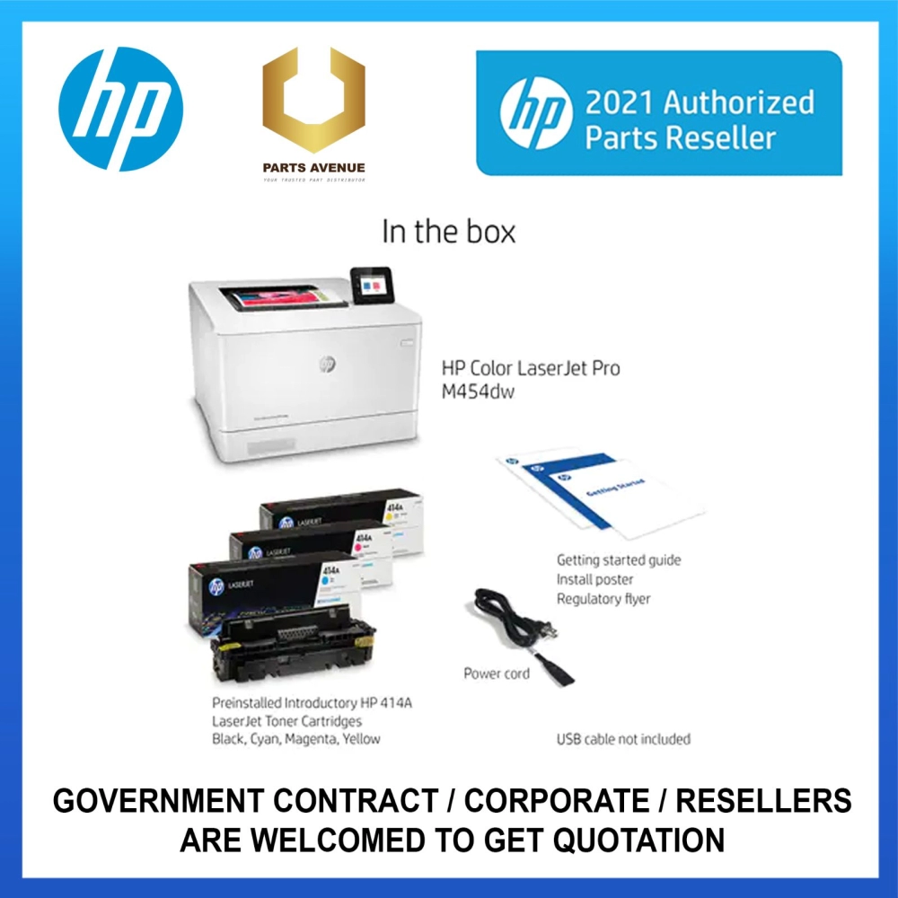 HP Color LaserJet Pro M454dw (W1Y45A) Printer Copier Malaysia Distributor,  Supplier | Parts Avenue Sdn Bhd