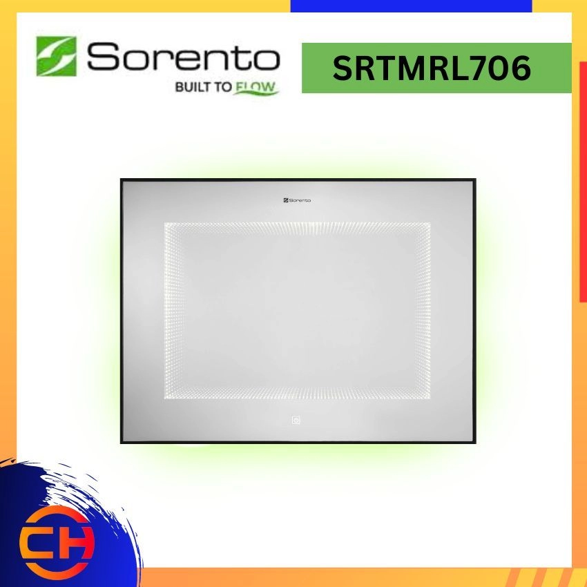 SORENTO BATHROOM FURNITURE SRTMRL706 BLACK S/STEEL FRAME LED MIRROR ( L80MM x W60MM )