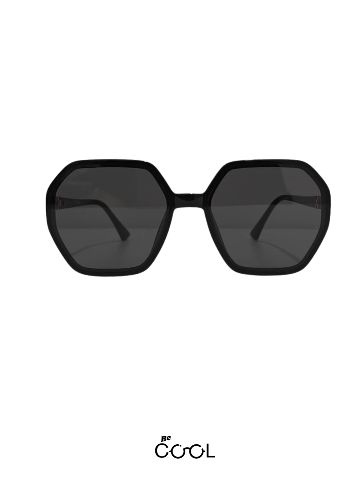 Be Cool Mayjune Black Sunglasses,Gold Metal Piece 1tone 85% Grey